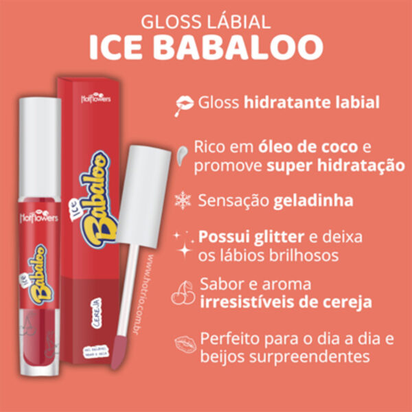 Babaloo Gloss ice  Labial 15g Hot Flowers - Image 5