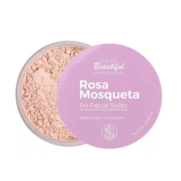 Pó Facial Solto Vegano Rosa Mosqueta Face Beautiful