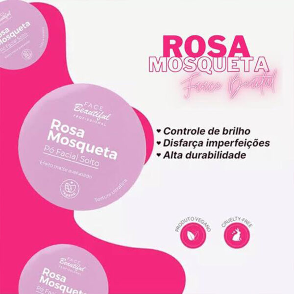 Pó Facial Solto Vegano Rosa Mosqueta Face Beautiful - Image 4