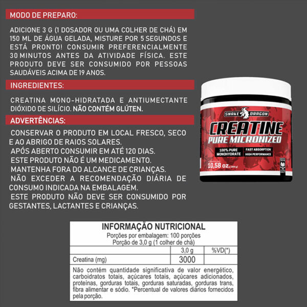 Creatine Pure Micronized Snake Dragon 150g - Image 5